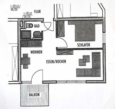 Bezugsfreie 2-Zimmer-Whg. mit Balkon in Villingen zu verkaufen