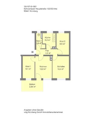 Schöne 3-Zimmer-Wohnung mit Balkon