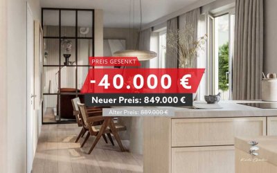 Familienglück im grünen Karlsfeld: Wohnung mit offenem Wohnkonzept und Garten, Loggia und Terrasse
