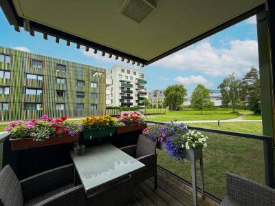PARKLIVING – Moderne 2 Zimmer Gartenwohnung mit Terrasse &amp; Balkon in Salzburg-Maxglan