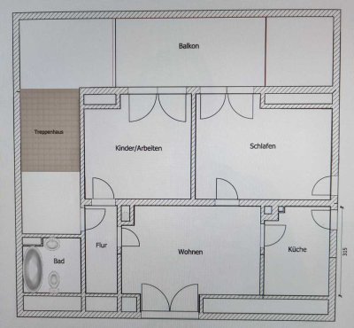 3-Zimmer-Dachgeschosswohnung mit großem Balkon und Einbauküche in Großbottwar