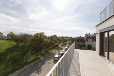 Drei-Zimmer-Erstbezugswohnung mit großzügiger südseitiger Eckterrasse