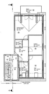 3-Raum Wohnung (81,61 m²) zu verkaufen - DG rechts