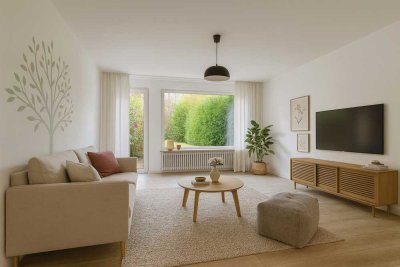 **RESERVIERT** Renovierungsbedürftiges Reihenendhaus mit großem Garten und Garage