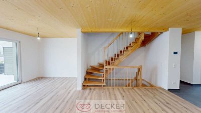 Neubau mit Wohnfühlfaktor - Stilvolle DHH in Holzbauweise in Geiselhöring ++Decker Immobilien++
