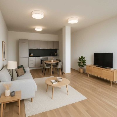 Luxuriöse Dachgeschosswohnung | Erstbezug | 2 Zimmer + sonnenverwöhnter Südbalkon (10m²)