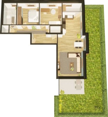 NEUBAU Ansprechende 3-Zimmer-Wohnung mit Terrasse und Garten oder mit Balkon in Neuhaus am Inn
