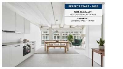 Mietrabatt - Erstbezug: 2-Zimmer Wohnung mit EBK & Balkon, 5 Min. zur U5