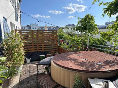 Plagwitz im Blick ins Grüne : ruhige 2-Zimmer-Wohnung mit Terrasse