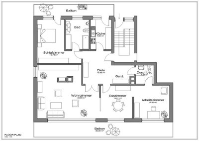 2 Eigentumswohnungen (140,5 qm + 82,5 qm) oder Großwohnung (223qm) in sehr gute Lage von Bad Homburg