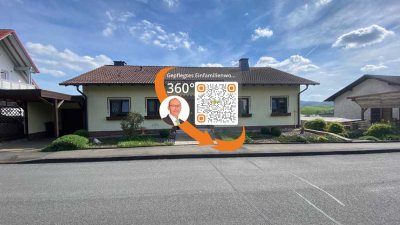 MACKENZELL - Traumhaft Wohnen mit Rhönblick - Gepflegtes EFH mit Einliegerbereich und Garage