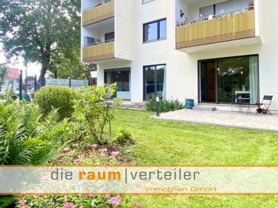 Neubau 2 (+1) Zimmer-Wohnung, ca. 93 qm Wfl. + ca. 10 qm Nfl. m. Garten + 2 Außenstellpl. möbliert
