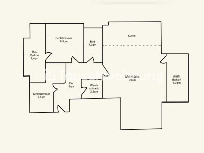 Tauschwohnung: Lichtdurchflutete Dachgeschosswohnung mit zwei Balkonen