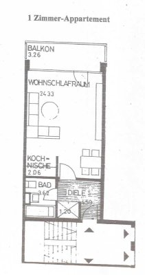 1-Zimmer Wohnung mit Balkon in Neuss