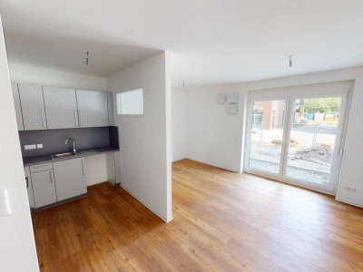 Toll geschnittene 1-Zimmer-Wohnung mit BALKON und EBK im Neubauquartier 'Field 4'