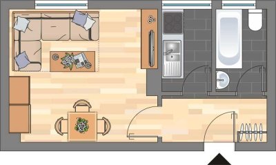 1-Zimmer-Wohnung in Dortmund