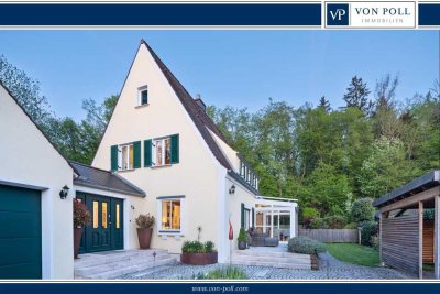 Stilvolles Wohnen am Waldrand – Einzigartiges Einfamilienhaus mit Ausbau- und Anbaupotenzial