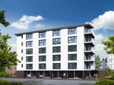 Top, Neubau Heilbronn Studentenwohnung Micro-Apartment Holzhybridbauweise Innenstadtlage