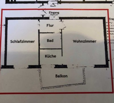 Modernisierte Hochparterre-Wohnung mit zwei Zimmern und Balkon in Burgdorf