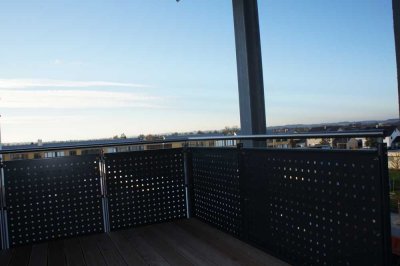 ...Große 3-Zi.-Wohnung mit EBK und 12m² überdachtem West-Balkon...