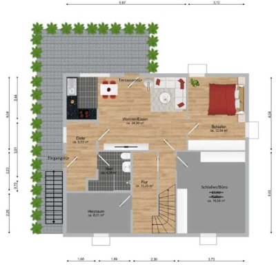 3-Zimmer Souterrain-/Einlieger-Wohnung, EBK, kleiner Terrasse, Stellplatz - in Neckarsulm-Dahenfeld