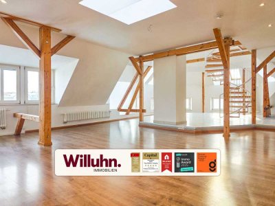Einzigartig | 360° Dachterrasse | 5 Zimmer | Offene Balkenstruktur | Fußbodenheizung | Kamin