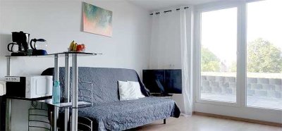 Vollausstattung Küche, Bett, Gästesofa, TV, Sonnenterasse - Düsseldorf City Wersten Uni nah