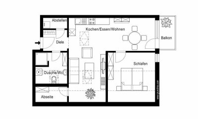 1,5 Zimmer Wohnung im DG mit Aufzug und Balkon zum Erstbezug in Denklingen