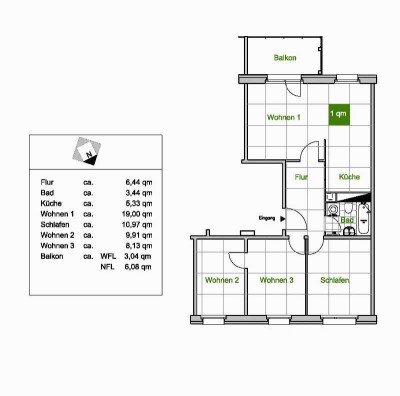 Nette Nachbarn gesucht: günstig geschnittene 4-Zi.-Wohnung