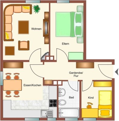 Kapitalanlage; günstige 3-Zi-OG-ETW in Weißenhorn incl. Stellplatz und Küche