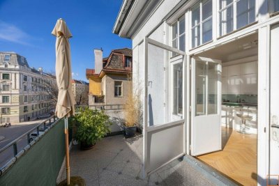 Böcklinstrraße: Herrliche Altbauwohnung mit 3 Schlafzimmern und 3 Balkonen