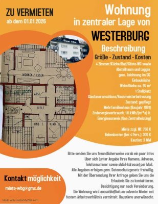 Helle 4-Zimmer Dachgeschosswohnung mit Loggia in Westerburg