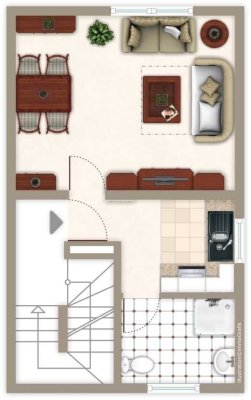 Modernisierte 1-Zimmer-Erdgeschosswohnung mit EBK in Griesheim- 3 Minuten zur Strassenbahn
