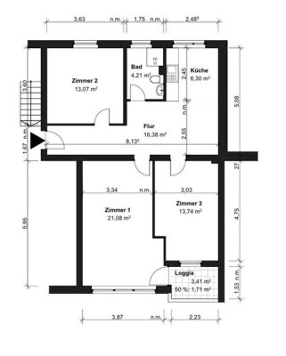Helle 3-Zimmer ETW mit Balkon und Stellplatz fussläufig S-Bahn Zehlendorf-Mitte
