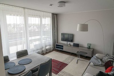 hochwertig eingerichtete Penthauswohnung mit Ausblick und guter Privatsphäre - 1,5 km zur Uniklinik