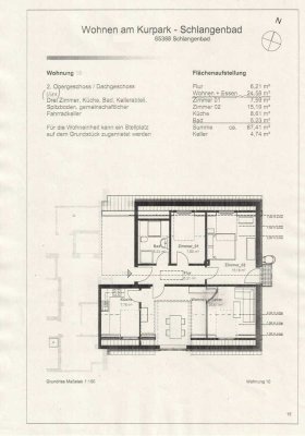4-Zimmer Dachgeschosswohnung mit minimal Balkon in Schlangenbad