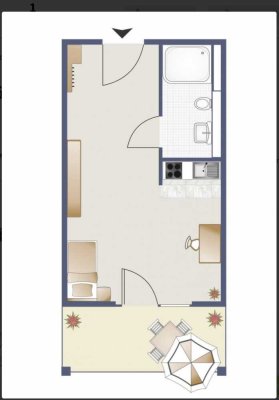 Studenten Apartment, möbliert