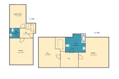 Schöne Dachgeschoss-Maisonette-Wohnung mit neuen Bodenbelägen