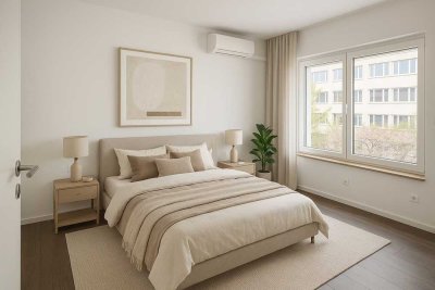 Klimaanlage! Helle 3-Zimmer-Wohnung in ruhigem 3-Parteien-Haus mit großem Südost-Balkon  im 2. OG