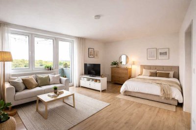 Wohnen mit Fernblick: gut geschnittenes Appartement mit Balkon