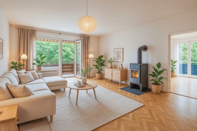 4 Zimmer mit Kaminofen, Loggia, Balkon: Naturgenuss mit City-Anschluss