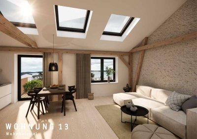 Dachgeschosstraum zum Selbstausbau mit neuem Balkon und faszinierendem Blick über Schwerins Dächer