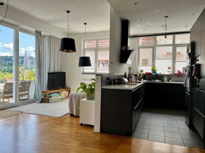 Wunderschöne Loft-Wohnung mit Terrasse + Naturblick (Zwischenmiete ab Mitte August, teilmöbliert)