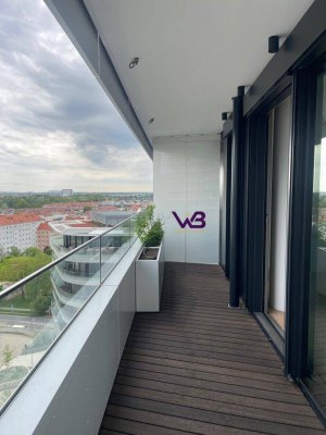 Neuer Preis-Erstbezug-2 Zimmer Mietwohnung mit 22m² Balkon- DANUBE FLATS –10. Stockwerk-Exklusives Wohnen im höchsten Wohnturm Wiens!