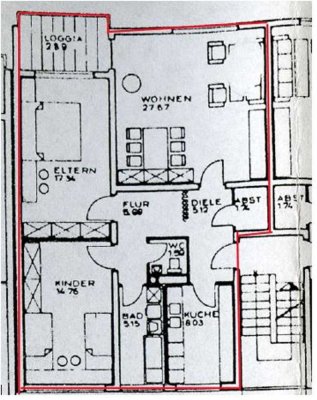 Gut geschnittene 3-Zimmer Wohnung