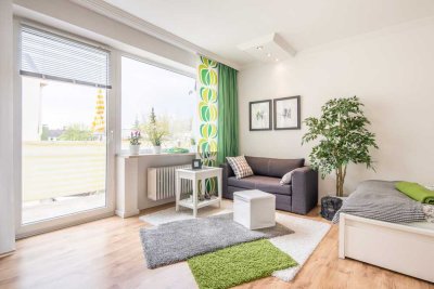 Top 1-Zi-Appartement, Küche, Balkon, komplett möbliert, voll ausgestattet, sonnig, ruhig, renoviert