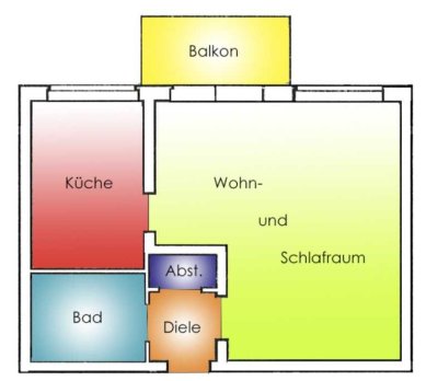 Schicke 1-Zimmer Wohnung, modernisiert, mit Balkon und Aussenstellplatz in Köln