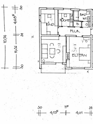 3 Zimmer Wohnung in 6-Familienhaus 2. OG