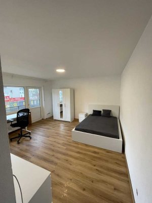 Frisch renovierte und möblierte 1-Zimmer-Wohnung mit Balkon in zentraler Lage