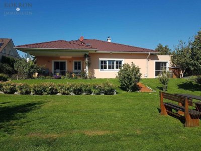 Neuwertiges Bungalow nahe Wien - Top-Zustand - Schwimmbiotop - parkähnlicher Garten - Garage - Werkstatt